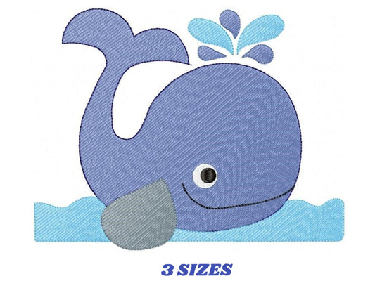Whale embroidery designs - Fish embroidery design machine embroidery pattern - Ocean embroidery file - sea animal embroidery whale design