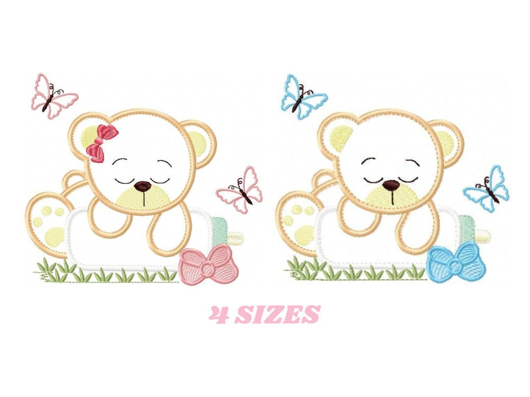 Bear embroidery designs - Teddy embroidery design machine embroidery pattern - Baby girl embroidery file - boy embroidery bear applique