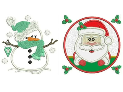 Xmas embroidery designs - Santa Claus embroidery design machine embroidery pattern - Snowman embroidery file - Christmas applique winter Marcia Embroidery