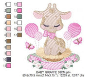 Load image into Gallery viewer, Baby Giraffe embroidery design - Animal embroidery designs machine embroidery pattern - girl embroidery file - girl embroidery toddler
