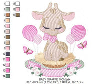 Load image into Gallery viewer, Baby Giraffe embroidery design - Animal embroidery designs machine embroidery pattern - girl embroidery file - girl embroidery toddler
