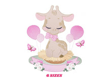 Load image into Gallery viewer, Baby Giraffe embroidery design - Animal embroidery designs machine embroidery pattern - girl embroidery file - girl embroidery toddler
