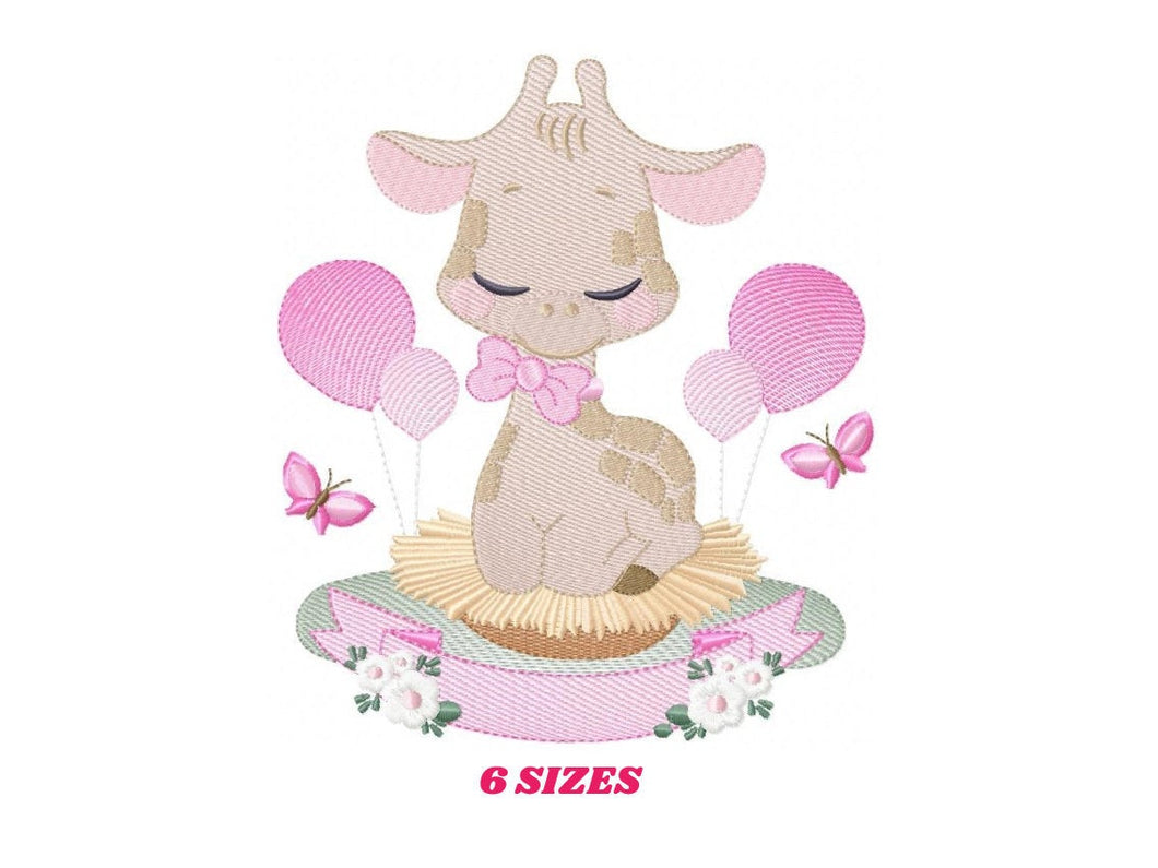 Baby Giraffe embroidery design - Animal embroidery designs machine embroidery pattern - girl embroidery file - girl embroidery toddler