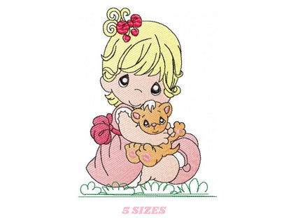 Baby girl embroidery design - Newborn embroidery designs machine embroidery pattern - kid embroidery file - children embroidery toddler
