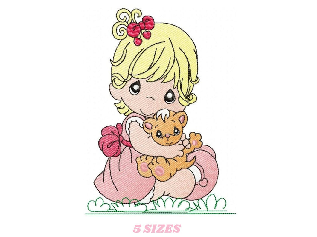 Baby girl embroidery design - Newborn embroidery designs machine embroidery pattern - kid embroidery file - children embroidery toddler