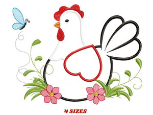 Chicken embroidery designs - hen embroidery design machine embroidery pattern - instant download - Kitchen embroidery file Chicken applique