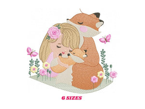 Red Fox embroidery designs - Woodland animals embroidery design machine embroidery pattern - Baby girl embroidery file - instant download