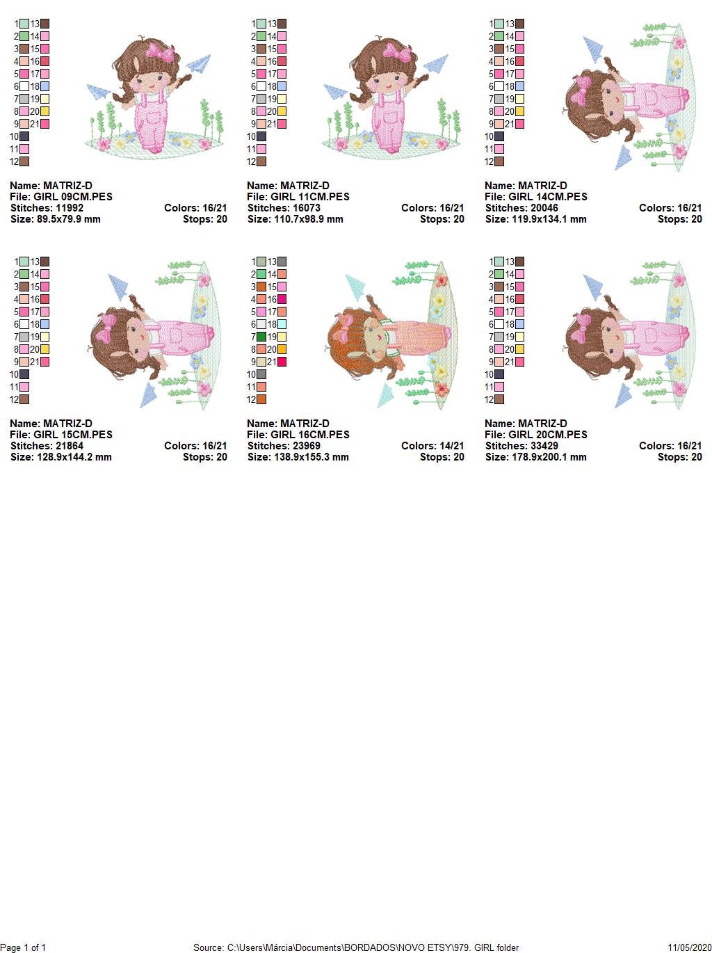 Baby girl with overalls embroidery designs - Children playing with paper planes embroidery machine embroidery pattern - Instant download jef