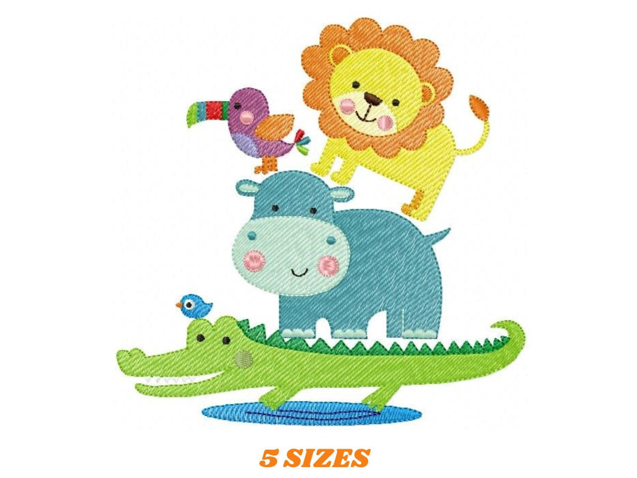 Safari embroidery designs - Animals embroidery design machine embroidery pattern - Toucan embroidery file - alligator lion hippo design