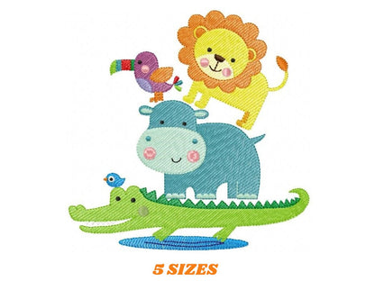 Safari embroidery designs - Animals embroidery design machine embroidery pattern - Toucan embroidery file - alligator lion hippo design