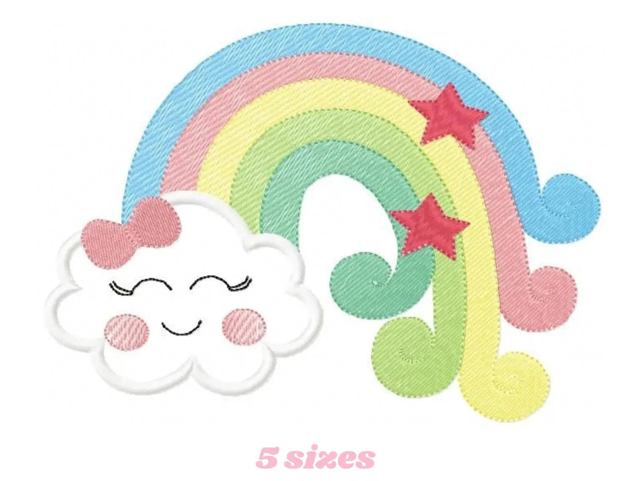 Cloud embroidery design - rainbow embroidery design machine embroidery pattern - baby embroidery file - kid embroidery rainbow fill stitch Marcia Embroidery