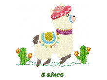 Charger l&#39;image dans la galerie, Llama embroidery design - Animals embroidery designs machine embroidery pattern - baby girl embroidery file - kid embroidery mexican llama
