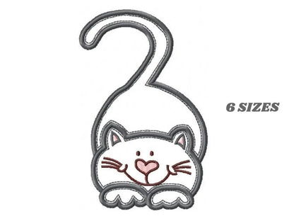 Cat embroidery design - Kitty embroidery designs machine embroidery pattern - Pet embroidery file - baby girl embroidery cat applique design Marcia Embroidery