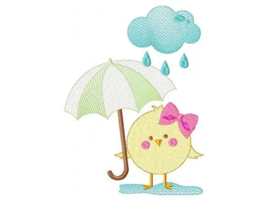 Chick embroidery designs - Chicken embroidery design machine embroidery pattern - instant digital download - baby girl embroidery file rain Marcia Embroidery
