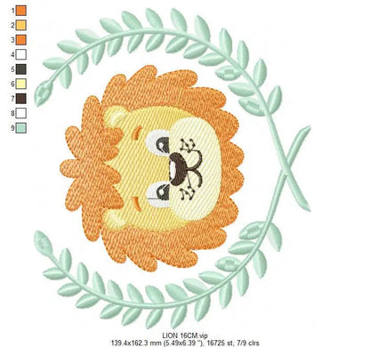 Lion embroidery designs - Safari embroidery design machine embroidery pattern - Baby boy embroidery file - laurel embroidery digital file Marcia Embroidery