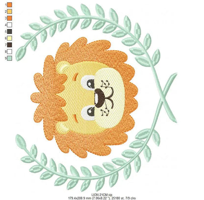 Lion embroidery designs - Safari embroidery design machine embroidery pattern - Baby boy embroidery file - laurel embroidery digital file Marcia Embroidery
