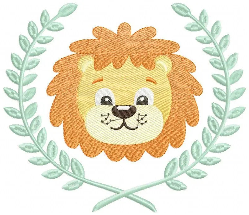 Lion embroidery designs - Safari embroidery design machine embroidery pattern - Baby boy embroidery file - laurel embroidery digital file Marcia Embroidery