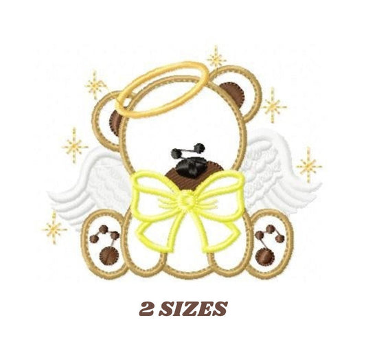 Angel embroidery designs - Teddy bear embroidery design machine embroidery pattern - Angel applique design - Bear applique design download