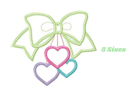 Lace with hearts embroidery designs - Bow Tie embroidery design machine embroidery pattern - baby girl embroidery file  lace applique design Marcia Embroidery
