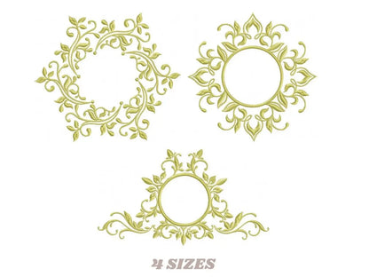 Frame embroidery designs - Monogram embroidery design machine embroidery pattern - Wreath embroidery - girl embroidery tea towel embroidery Marcia Embroidery