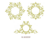 Load image into Gallery viewer, Frame embroidery designs - Monogram embroidery design machine embroidery pattern - Wreath embroidery - girl embroidery tea towel embroidery
