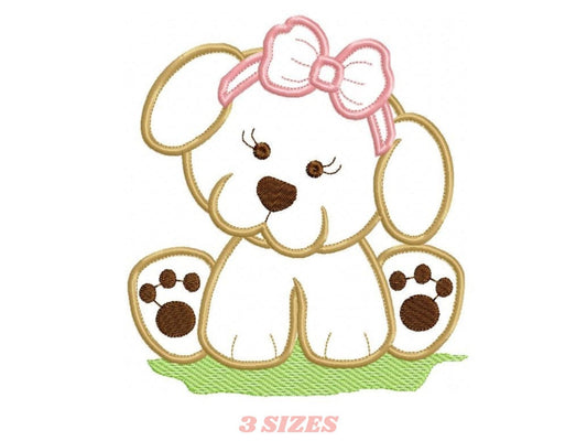 Dogs embroidery designs - Baby girl embroidery design machine embroidery pattern - Puppy embroidery file - Dog applique design digital file
