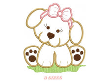 Load image into Gallery viewer, Dogs embroidery designs - Baby girl embroidery design machine embroidery pattern - Puppy embroidery file - Dog applique design digital file
