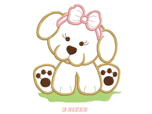 Dogs embroidery designs - Baby girl embroidery design machine embroidery pattern - Puppy embroidery file - Dog applique design digital file