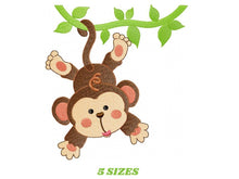Cargar imagen en el visor de la galería, Safari embroidery designs - Monkey embroidery design machine embroidery pattern - Animal embroidery file - Animals embroidery forest animals
