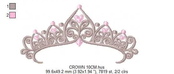 Crown embroidery designs - Princess crown embroidery design machine embroidery pattern - Beauty Pageant Crown design - princess queen crown Marcia Embroidery
