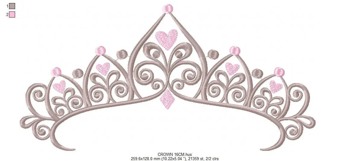 Crown embroidery designs - Princess crown embroidery design machine embroidery pattern - Beauty Pageant Crown design - princess queen crown Marcia Embroidery