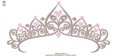 Crown embroidery designs - Princess crown embroidery design machine embroidery pattern - Beauty Pageant Crown design - princess queen crown Marcia Embroidery