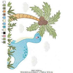 Dinosaur embroidery designs - Dino embroidery design machine embroidery pattern - Baby boy embroidery file Brontosaurus Design digital file