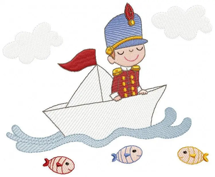 Paper boat embroidery designs - Soldier embroidery design machine embroidery pattern - baby boy embroidery file - instant download  digital Marcia Embroidery