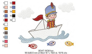 Paper boat embroidery designs - Soldier embroidery design machine embroidery pattern - baby boy embroidery file - instant download  digital