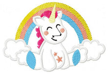 Cargar imagen en el visor de la galería, Unicorn embroidery designs - Rainbow embroidery design machine embroidery pattern - Baby girl embroidery file - Unicorn rainbow applique
