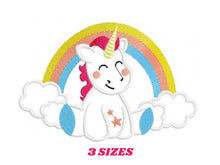 Laden Sie das Bild in den Galerie-Viewer, Unicorn embroidery designs - Rainbow embroidery design machine embroidery pattern - Baby girl embroidery file - Unicorn rainbow applique
