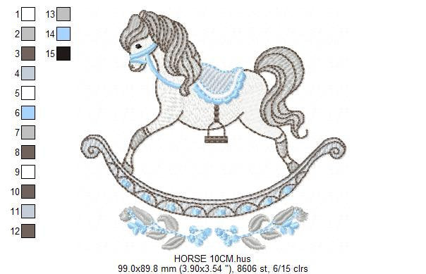 Toy Horse embroidery design - Baby boy embroidery designs machine embroidery pattern - Horse toy embroidery file - instant download pes jef