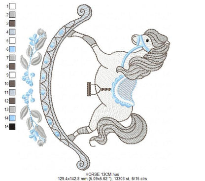 Toy Horse embroidery design - Baby boy embroidery designs machine embroidery pattern - Horse toy embroidery file - instant download pes jef