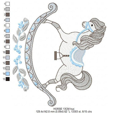 Toy Horse embroidery design - Baby boy embroidery designs machine embroidery pattern - Horse toy embroidery file - instant download pes jef