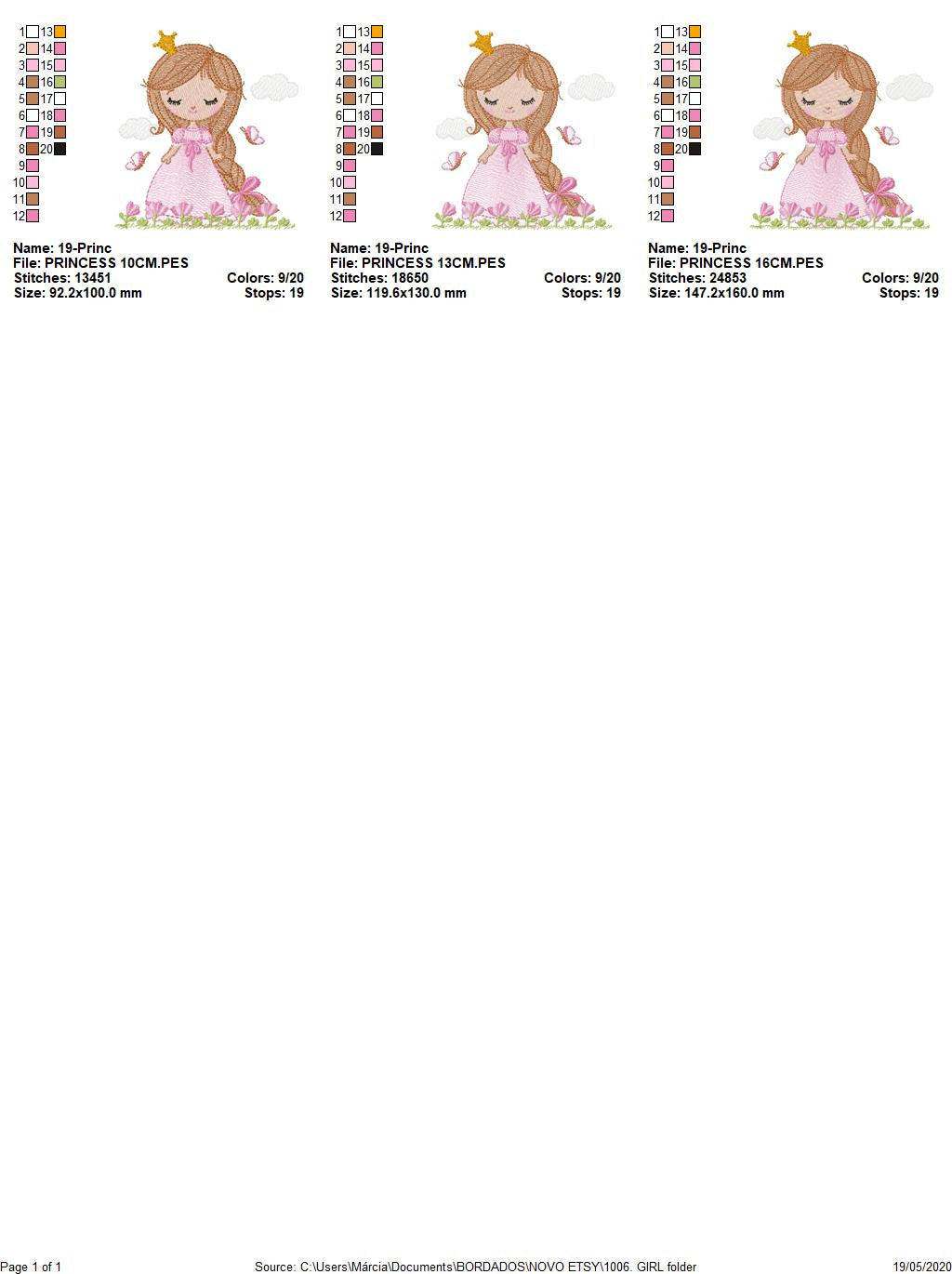 Baby girl embroidery designs - Princess embroidery design machine embroidery pattern - girl with flower embroidery file - instant download