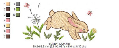 Bunny embroidery design - Animal embroidery designs machine embroidery pattern - Woodland animals embroidery file - instant download rabbit