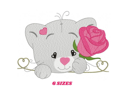 Cat embroidery design - Kitty embroidery designs machine embroidery pattern - Pet embroidery file - Baby girl embroidery Kitchen cloth Apron
