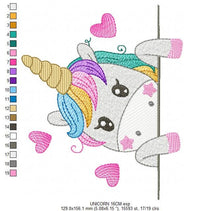 Load image into Gallery viewer, Unicorn embroidery designs - Baby Girl embroidery design machine embroidery pattern - Unicorns embroidery file - Fairy tale magical Fantasy
