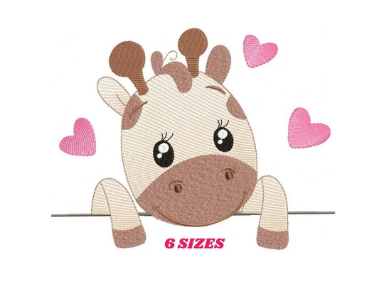 Peek a boo Giraffe embroidery design - Animal embroidery designs machine embroidery pattern - Baby girl embroidery file - instant download Marcia Embroidery