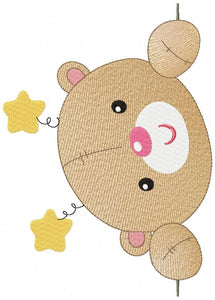 Bear embroidery designs - Bear peek a boo embroidery design machine embroidery pattern - cute teddy bear embroidery file - instant download