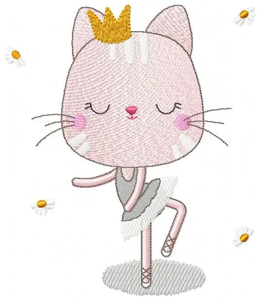Cat embroidery designs - Ballerina embroidery design machine embroidery pattern - Baby girl embroidery file - Ballet Princess cat download Marcia Embroidery