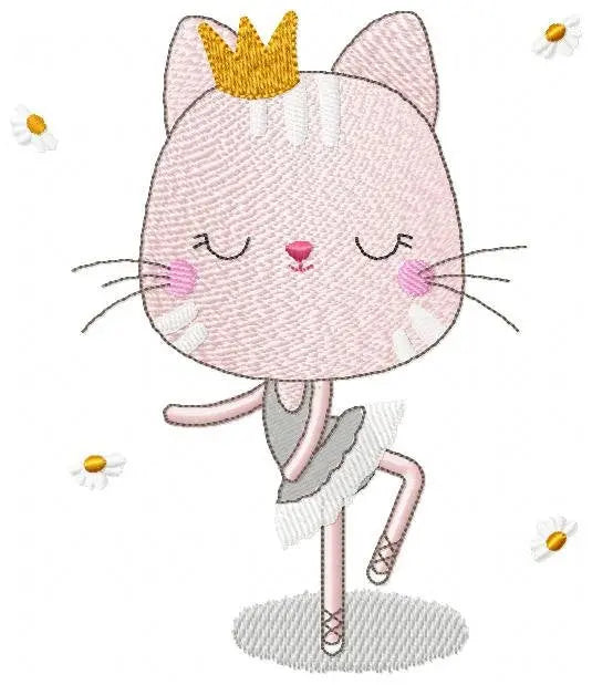 Cat embroidery designs - Ballerina embroidery design machine embroidery pattern - Baby girl embroidery file - Ballet Princess cat download Marcia Embroidery