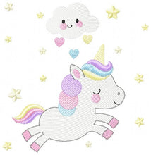 Laden Sie das Bild in den Galerie-Viewer, Unicorn embroidery designs - Baby Girl embroidery design machine embroidery pattern - Fantasy embroidery - newborn layette unicorn design
