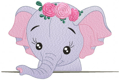 Elephant embroidery designs - Animal embroidery design machine embroidery pattern - Baby girl embroidery file - kid embroidery Towel pillow